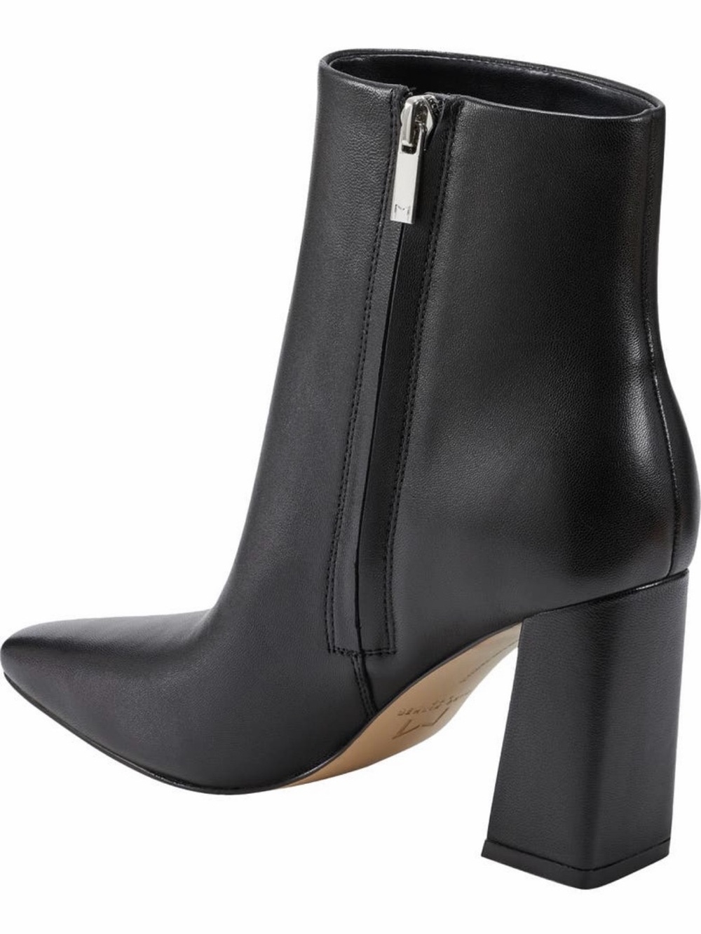 Marc Fisher Yanara Black Leather Ankle Booties